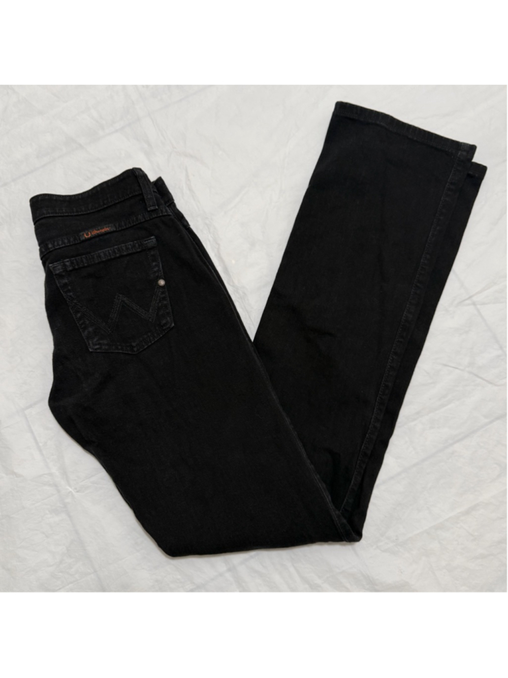 Wrangler Women’s Q-Baby Ultimate Riding Jeans Black No Gap Waistband Size 3/4x36
